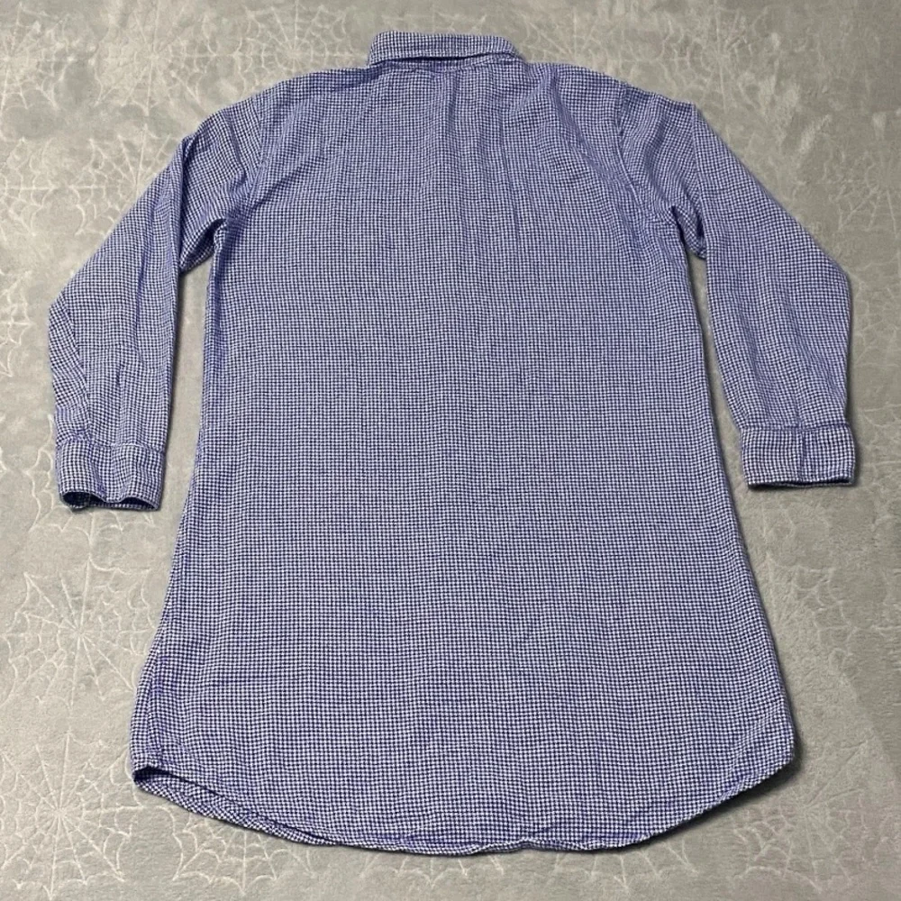 Ralph Lauren Classic Night Gown Sleep Shirt Womens S Blue White Pajama Dress - Picture 2 of 6